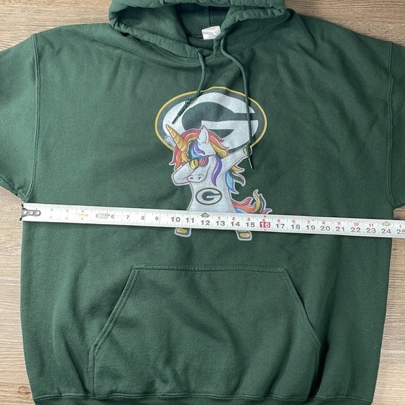 NFL Green Packers Forest Green Unicorn Dabbing Hoodie, size XL - Picture 7 of 9